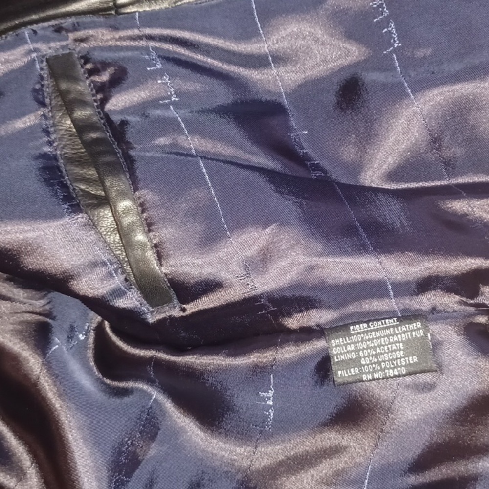 💯Nicole Miller Black Genuine Leather Jacket Sz. L (12-14) - Picture 9 of 9